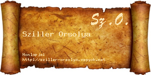 Sziller Orsolya névjegykártya